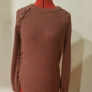 Mauve Sweater Lace Up Sides